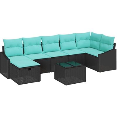 vidaXL Zestaw Sof z poduszką z przechowywaniem 8 pcs polirattan vidaXL Zestaw Sof z poduszką z przechowywaniem 8 pcs polirattan