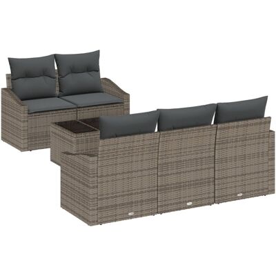 Zestaw mebli ogrodowych 6 części z poduszkami Nowoczesny design Zestaw mebli ogrodowych 6 części z poduszkami Nowoczesny design