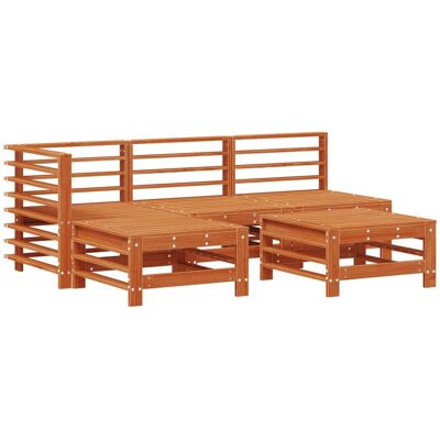 vidaXL Zestaw wypoczynkowy w ogrodzie 5 pcs Woskowy Brąz vidaXL Zestaw wypoczynkowy w ogrodzie 5 pcs Woskowy Brąz
