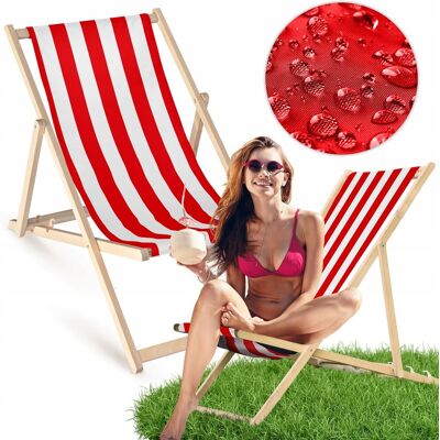 Allbag WAKACYJNY LEŻAK DREWNIANY NA PLAŻĘ NAD JEZIORO w Czerwone Paski ROZKŁADANY Allbag WAKACYJNY LEŻAK DREWNIANY NA PLAŻĘ NAD JEZIORO w Czerwone Paski ROZKŁADANY