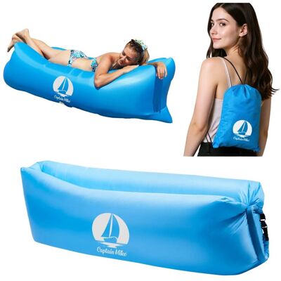 Wytrzymały Materac Dmuchany Lazy Bag Leżak Na Plażę Air Sofa 240X70 Captain Mike Wytrzymały Materac Dmuchany Lazy Bag Leżak Na Plażę Air Sofa 240X70 Captain Mike