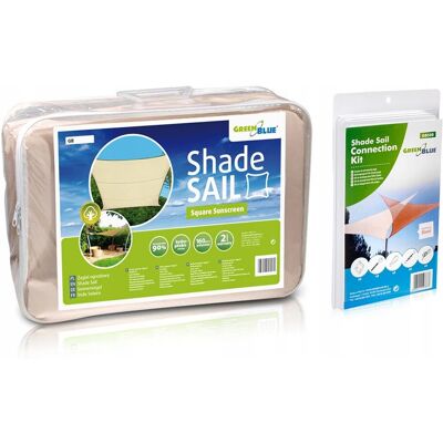 GREENBLUE Żagiel ogrodowy 3,6m x 3,6m parasol zacieniacz UV + zestaw montażowy linki GREENBLUE Żagiel ogrodowy 3,6m x 3,6m parasol zacieniacz UV + zestaw montażowy linki