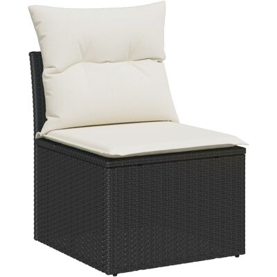 vidaXL Zestaw 12-elementowy sofa ogrodowa z poduszkami czarnym polirattan acacia, Sofa ogrodowa 2-osobowa z miejscem na przechowywanie i poduszkami czarny .. vidaXL Zestaw 12-elementowy sofa ogrodowa z poduszkami czarnym polirattan acacia, Sofa ogrodowa 2-osobowa z miejscem na przechowywanie i poduszkami czarny ..