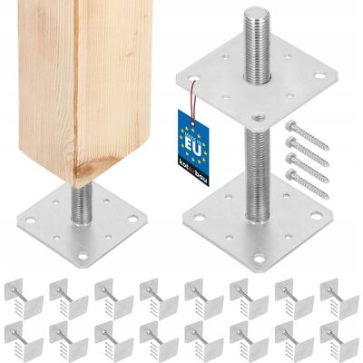 IKRA ZESTAW 16X PODSTAWA SŁUPA 160x160x250 MM REGULACJA WYSOKOŚCI PRĘT GWINT M24 IKRA ZESTAW 16X PODSTAWA SŁUPA 160x160x250 MM REGULACJA WYSOKOŚCI PRĘT GWINT M24