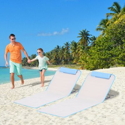 Yulinland Zestaw 2 składanych mat leżakowych ogrodowo-plażowych, lekkie zewnętrzne leżaki słoneczne z regulowanym oparciem, rama metalowa, poduszka na głowę z.. Yulinland Zestaw 2 składanych mat leżakowych ogrodowo-plażowych, lekkie zewnętrzne leżaki słoneczne z regulowanym oparciem, rama metalowa, poduszka na głowę z..