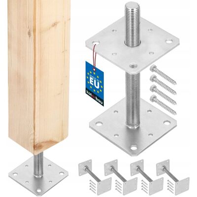 IKRA ZESTAW 4X PODSTAWA SŁUPA 110x110x250 MM REGULACJA WYSOKOŚCI PRĘT GWINT M24 IKRA ZESTAW 4X PODSTAWA SŁUPA 110x110x250 MM REGULACJA WYSOKOŚCI PRĘT GWINT M24