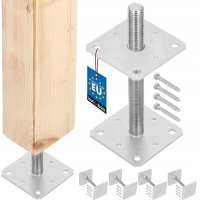 IKRA ZESTAW 4X PODSTAWA SŁUPA 160x160x250 MM REGULACJA WYSOKOŚCI PRĘT GWINT M24 IKRA ZESTAW 4X PODSTAWA SŁUPA 160x160x250 MM REGULACJA WYSOKOŚCI PRĘT GWINT M24