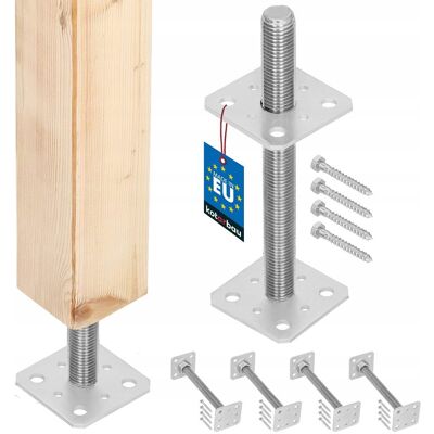 IKRA ZESTAW 4X PODSTAWA SŁUPA 80x80x250 MM REGULACJA WYSOKOŚCI PRĘT GWINT M24 IKRA ZESTAW 4X PODSTAWA SŁUPA 80x80x250 MM REGULACJA WYSOKOŚCI PRĘT GWINT M24