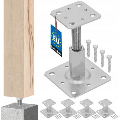 IKRA ZESTAW 4X PODSTAWA SŁUPA REGULOWANA KOTWA PRĘT WSPORNIK 110x80 MM W PIONIE IKRA ZESTAW 4X PODSTAWA SŁUPA REGULOWANA KOTWA PRĘT WSPORNIK 110x80 MM W PIONIE
