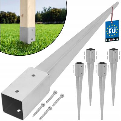 IKRA ZESTAW 4X PODSTAWA SŁUPA WBIJANA 50x50x600 MM KOTWA WSPORNIK STALOWY OCYNK IKRA ZESTAW 4X PODSTAWA SŁUPA WBIJANA 50x50x600 MM KOTWA WSPORNIK STALOWY OCYNK