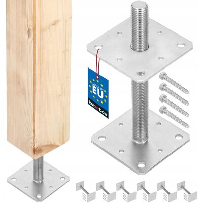 IKRA ZESTAW 6X PODSTAWA SŁUPA 110x110x250 MM REGULACJA WYSOKOŚCI PRĘT GWINT M24 IKRA ZESTAW 6X PODSTAWA SŁUPA 110x110x250 MM REGULACJA WYSOKOŚCI PRĘT GWINT M24