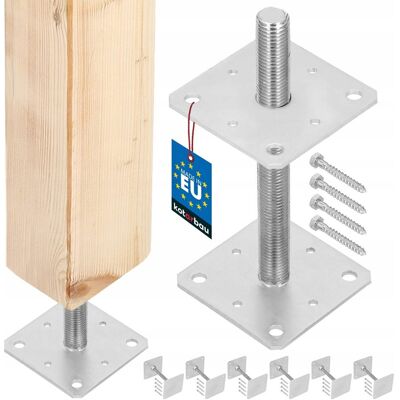 IKRA ZESTAW 6X PODSTAWA SŁUPA 160x160x250 MM REGULACJA WYSOKOŚCI PRĘT GWINT M24 IKRA ZESTAW 6X PODSTAWA SŁUPA 160x160x250 MM REGULACJA WYSOKOŚCI PRĘT GWINT M24