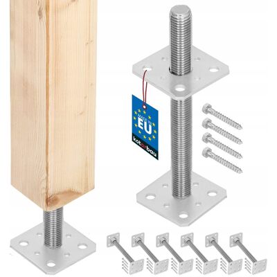 IKRA ZESTAW 6X PODSTAWA SŁUPA 80x80x250 MM REGULACJA WYSOKOŚCI PRĘT GWINT M24 IKRA ZESTAW 6X PODSTAWA SŁUPA 80x80x250 MM REGULACJA WYSOKOŚCI PRĘT GWINT M24