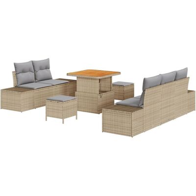 Zestaw 8-elementowy sofa ogrodowa vidaXL z poduszkami Beżowy Rattan, Dwuosobowa sofa ogrodowa vidaXL z miejscem do przechowywania i poduszkami Beżow.. Zestaw 8-elementowy sofa ogrodowa vidaXL z poduszkami Beżowy Rattan, Dwuosobowa sofa ogrodowa vidaXL z miejscem do przechowywania i poduszkami Beżow..