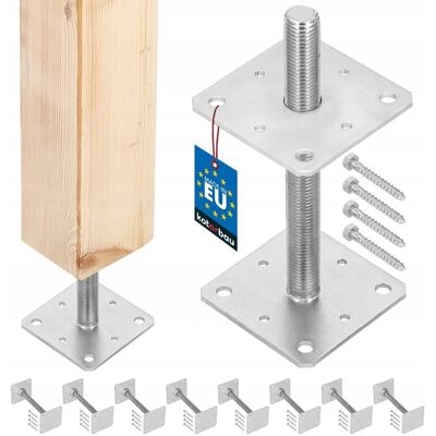 IKRA ZESTAW 8X PODSTAWA SŁUPA 110x110x250 MM REGULACJA WYSOKOŚCI PRĘT GWINT M24 IKRA ZESTAW 8X PODSTAWA SŁUPA 110x110x250 MM REGULACJA WYSOKOŚCI PRĘT GWINT M24