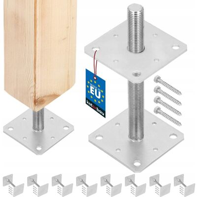 IKRA ZESTAW 8X PODSTAWA SŁUPA 160x160x250 MM REGULACJA WYSOKOŚCI PRĘT GWINT M24 IKRA ZESTAW 8X PODSTAWA SŁUPA 160x160x250 MM REGULACJA WYSOKOŚCI PRĘT GWINT M24