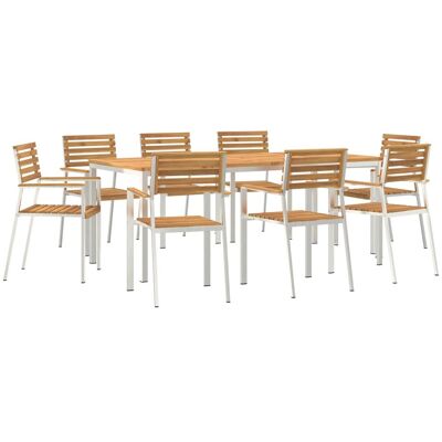 Zestaw jadalny vidaXL 9 części z litego drewna akacjowego, Stół jadalny vidaXL 200x90x74.5 cm z litego drewna akacjowego, Krzesełka ogrodowe vidaXL .. Zestaw jadalny vidaXL 9 części z litego drewna akacjowego, Stół jadalny vidaXL 200x90x74.5 cm z litego drewna akacjowego, Krzesełka ogrodowe vidaXL ..
