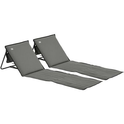 Zestaw mat plażowych Outsunny, 2 części, składany leżak plażowy z paskiem do noszenia, leżak z regulowanym oparciem, udźwig do 110 kg, do ogrodu, na.. Zestaw mat plażowych Outsunny, 2 części, składany leżak plażowy z paskiem do noszenia, leżak z regulowanym oparciem, udźwig do 110 kg, do ogrodu, na..