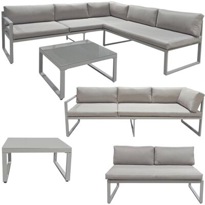 JUMI Zestaw Mebli Ogrodowych Aluminiowy Modułowy Sofa Taras Balkon JUMI Zestaw Mebli Ogrodowych Aluminiowy Modułowy Sofa Taras Balkon