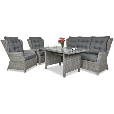 Zestaw mebli ogrodowych FOCUS GARDEN Trivento III Dining Stone Grey, ciemnoszary, 4-elementowy Zestaw mebli ogrodowych FOCUS GARDEN Trivento III Dining Stone Grey, ciemnoszary, 4-elementowy