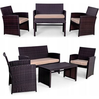Sapphire Zestaw MEBLI OGRODOWYCH LUGO meble na TARAS technorattan SOFA+FOTELE+STOLIK Sapphire Zestaw MEBLI OGRODOWYCH LUGO meble na TARAS technorattan SOFA+FOTELE+STOLIK