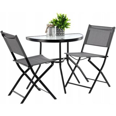 GardenLine ZESTAW MEBLI OGRODOWYCH MEBLE NA BALKON OGRÓD 2 KRZESŁA SKŁADANE STOLIK 3w1 GardenLine ZESTAW MEBLI OGRODOWYCH MEBLE NA BALKON OGRÓD 2 KRZESŁA SKŁADANE STOLIK 3w1