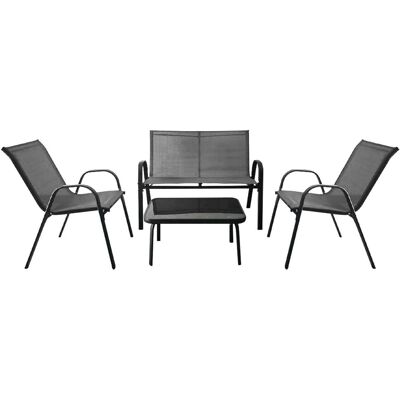 COSTWAY Zestaw mebli ogrodowych Sofa + Stolik +2 x Krzesło szare COSTWAY Zestaw mebli ogrodowych Sofa + Stolik +2 x Krzesło szare