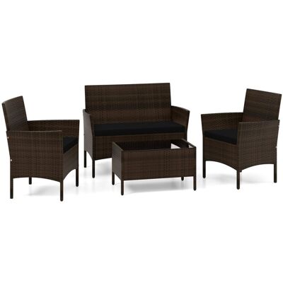COSTWAY Zestaw mebli ogrodowych - sofa stolik i 2 fotele COSTWAY Zestaw mebli ogrodowych - sofa stolik i 2 fotele