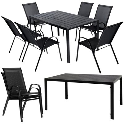 JUMI Zestaw Mebli Ogrodowych Stół Aluminium 150X90 Cm 6 Krzeseł Na Taras Ogród JUMI Zestaw Mebli Ogrodowych Stół Aluminium 150X90 Cm 6 Krzeseł Na Taras Ogród