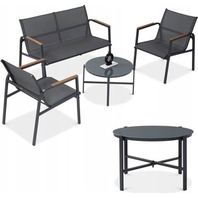 Focus Garden Zestaw Mebli Ogrodowych Tarasowych Mango 2x Fotel Sofa Stolik Kawowy Szary Focus Garden Zestaw Mebli Ogrodowych Tarasowych Mango 2x Fotel Sofa Stolik Kawowy Szary