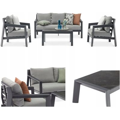 Focus Garden Zestaw MEBLI Ogrodowych Wypoczynkowych HENDERSON Sofa Stolik Fotel na Taras Focus Garden Zestaw MEBLI Ogrodowych Wypoczynkowych HENDERSON Sofa Stolik Fotel na Taras