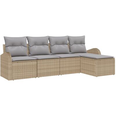 Zestaw ogrodowy 5-częściowy vidaXL z poduszkami Beżowy Rattan, Dwumiejscowa sofa ogrodowa vidaXL z przechowywaniem i poduszkami Beżowy Rattan Zestaw ogrodowy 5-częściowy vidaXL z poduszkami Beżowy Rattan, Dwumiejscowa sofa ogrodowa vidaXL z przechowywaniem i poduszkami Beżowy Rattan