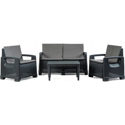 Zestaw Ogrodowy PARADISO CORCIANO Sofa stolik kawowy + 2 fotele Kolor Antra Zestaw Ogrodowy PARADISO CORCIANO Sofa stolik kawowy + 2 fotele Kolor Antra