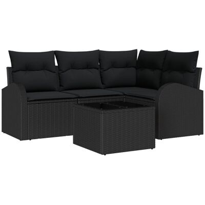 Zestaw sof ogrodowych vidaXL 5-częściowy z poduszkami beżowy polirattan, 2-osobowa sofa ogrodowa vidaXL z miejscem do przechowywania i poduszkami cz.. Zestaw sof ogrodowych vidaXL 5-częściowy z poduszkami beżowy polirattan, 2-osobowa sofa ogrodowa vidaXL z miejscem do przechowywania i poduszkami cz..