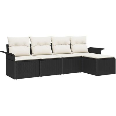 Zestaw sof ogrodowych vidaXL 5 el. z poduszkami Czarny Polirattan, Sofa ogrodowa dwuosobowa vidaXL z miejscem na przechowywanie i poduszkami Czarny .. Zestaw sof ogrodowych vidaXL 5 el. z poduszkami Czarny Polirattan, Sofa ogrodowa dwuosobowa vidaXL z miejscem na przechowywanie i poduszkami Czarny ..