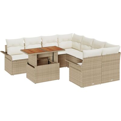 Zestaw sof ogrodowych vidaXL 9-częściowy z poduszkami Beżowy Rattan PE, Sofa ogrodowa vidaXL 2-osobowa z miejscem na przechowywanie i poduszkami Beż.. Zestaw sof ogrodowych vidaXL 9-częściowy z poduszkami Beżowy Rattan PE, Sofa ogrodowa vidaXL 2-osobowa z miejscem na przechowywanie i poduszkami Beż..