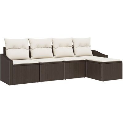 Vidaxl - Zestaw mebli ogrodowych 5-częściowy Brązowy Rattan Vidaxl - Zestaw mebli ogrodowych 5-częściowy Brązowy Rattan
