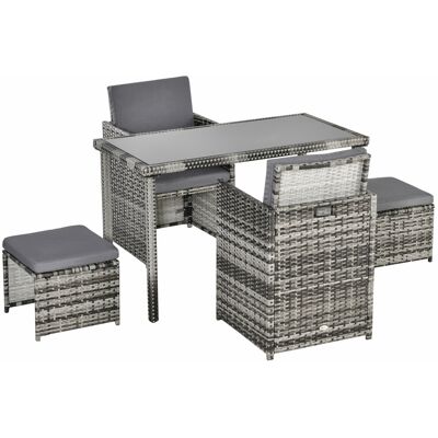 Outsunny - 11tlg Polyrattan Set - Polirattan - Szary - Outdoor furniture set Outsunny - 11tlg Polyrattan Set - Polirattan - Szary - Outdoor furniture set