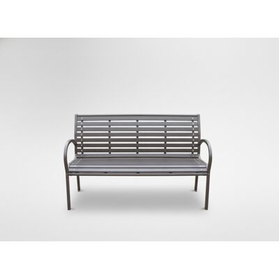 GardenLine Ciemna Ławka Ogrodowa Na Patio Taras Do Altany Imitacja Drewna Stal 125 Cm. GardenLine Ciemna Ławka Ogrodowa Na Patio Taras Do Altany Imitacja Drewna Stal 125 Cm.