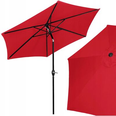 Springos Duży Parasol Ogrodowy Składany Czerwony Łamany Mocny 260cm Z Korbą Solidny Springos Duży Parasol Ogrodowy Składany Czerwony Łamany Mocny 260cm Z Korbą Solidny
