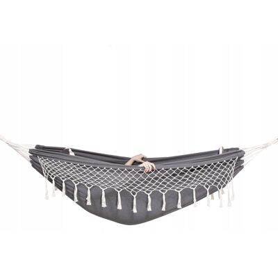 Springos Hamak Boho Frędzle Xxl 260cm Dwuosobowy Poduszki Huśtawka 200x150 Cm Mocny Springos Hamak Boho Frędzle Xxl 260cm Dwuosobowy Poduszki Huśtawka 200x150 Cm Mocny