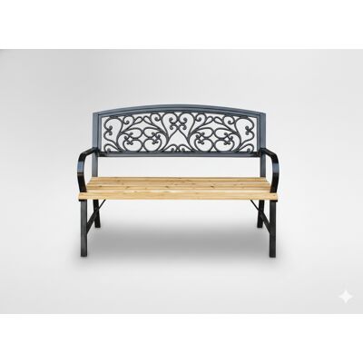 GardenLine Ławka Do Ogrodu Altany Parku Na Taras Drewniana Metalowa Stabilna 120 Cm. GardenLine Ławka Do Ogrodu Altany Parku Na Taras Drewniana Metalowa Stabilna 120 Cm.
