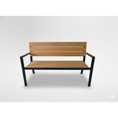 GardenLine Ławka Ogrodowa Z Oparciem Brązowa Na Taras Balkon Do Altany Metalowa 118cm GardenLine Ławka Ogrodowa Z Oparciem Brązowa Na Taras Balkon Do Altany Metalowa 118cm