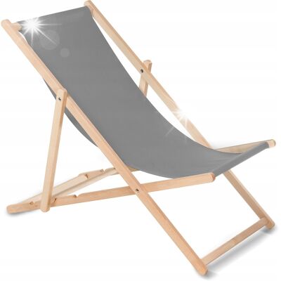 GREENBLUE LEŻAK OGRODOWY DREWNIANY SKŁADANY FOTEL PLAŻOWY ROZKŁADANY SOLIDNY SZARY GREENBLUE LEŻAK OGRODOWY DREWNIANY SKŁADANY FOTEL PLAŻOWY ROZKŁADANY SOLIDNY SZARY