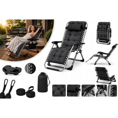 Amazon LEŻAK OGRODOWY PLAŻOWY SKŁADANY Z WYGODNĄ PODUSZKĄ I MATERACEM ZERO GRAVITY Amazon LEŻAK OGRODOWY PLAŻOWY SKŁADANY Z WYGODNĄ PODUSZKĄ I MATERACEM ZERO GRAVITY