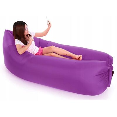 ART Materac Łóżko Leżak Plażowy Na Powietrze Lazy Bag 220cm 100kg Xxl Fiolotowy ART Materac Łóżko Leżak Plażowy Na Powietrze Lazy Bag 220cm 100kg Xxl Fiolotowy