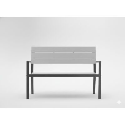 GardenLine Ogrodowa Szara Ławka Do Ogrodu Altany Na Taras Balkon Metalowa 118 Cm GardenLine Ogrodowa Szara Ławka Do Ogrodu Altany Na Taras Balkon Metalowa 118 Cm