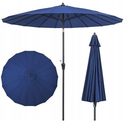 COSTWAY Parasol Ogrodowy Na Balkon Taras 265cm Regulowany Składany Niebieski Uv 50+ COSTWAY Parasol Ogrodowy Na Balkon Taras 265cm Regulowany Składany Niebieski Uv 50+
