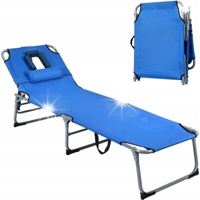 COSTWAY Regulowany leżak plażowy Składany szezlong COSTWAY Regulowany leżak plażowy Składany szezlong