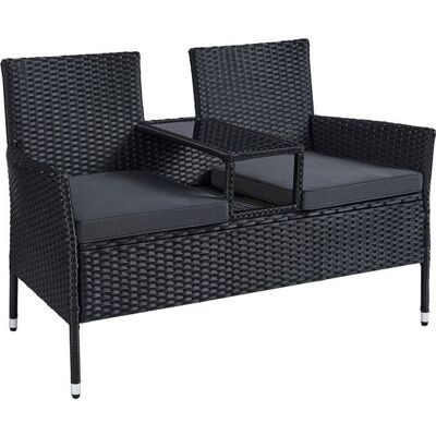 Songmics Meble Ogrodowe Na Balkon Z Polirattanu Sofa Poduszki Czarne Songmics Meble Ogrodowe Na Balkon Z Polirattanu Sofa Poduszki Czarne